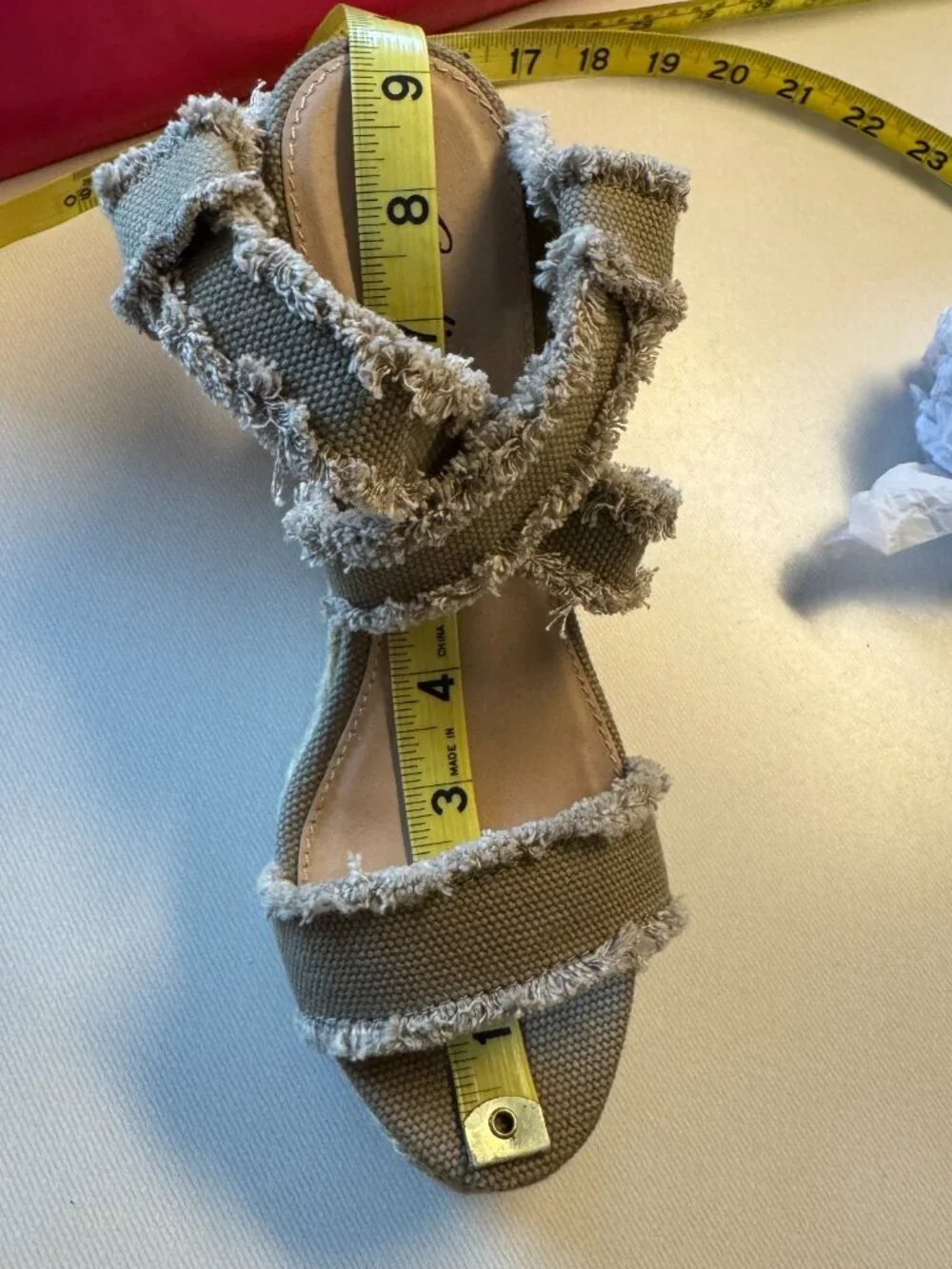 Candies Mimi Espadrille Wedge Sandals Khaki Size 7
